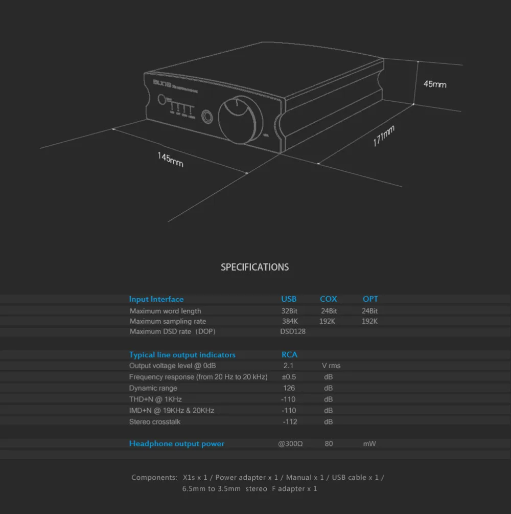 Новые Aune X1S 32Bit/384 кГц DSD128 декодирования все-в-одном amp звуковая карта с интерфейсом USB рамка USB/коаксиальный/оптический Вход