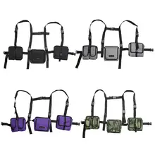 Хип-хоп съемные талии карманы на ремне унисекс нейлон мульти-карманы нагрудные сумки