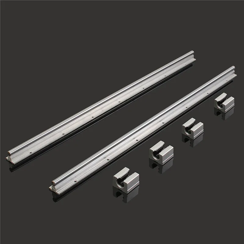 

MTGATHER 2Pcs SBR12 700mm 12MM Linear Slide Guide Rail Shaft + 4 Pcs SBR16UU Blocks CNC 700x 11mm