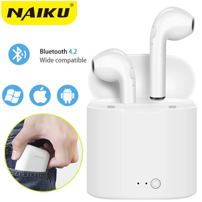 I7s TWS 5 0 беспроводные Bluetooth наушники стерео гарнитура с зарядной коробкой для всех