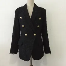 Новая зимняя черная шерстяная куртка пальто двубортная Весенняя с длинным рукавом Женская куртка с лацканами Элегантный женский жакет пальто X131