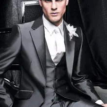 Нотч одна кнопка модные благородные Популярные Для мужчин костюмы(куртка PantsVestTie) мода Терно Masculino костюм Homme Slim Fit Терно