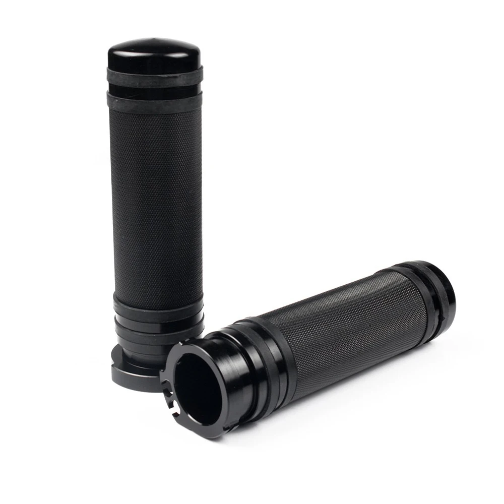 

CNC Handlebar Hand Grips for Harley Sportster Dyna Fatboy Night Train XL Black