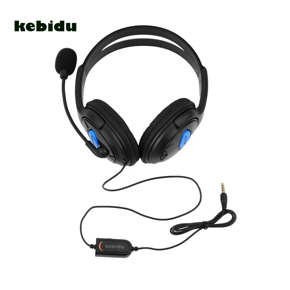 Kebidu Новый 3 5 мм проводные наушники Игровые гарнитура с микрофоном для PS4 Sony