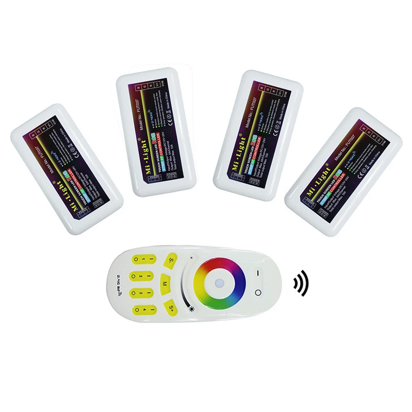 1X RGB remote 4X RGB controller 2 4G 4 zone Mi light wireless RF remote controller