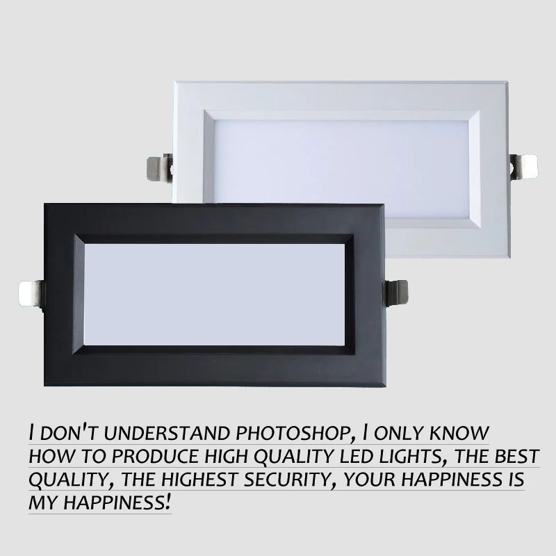 

1pcs double Super Bright Recessed square LED Downlight COB 15W LEDLiving room foyer LED decoration Ceiling Lamp AC110V 220V