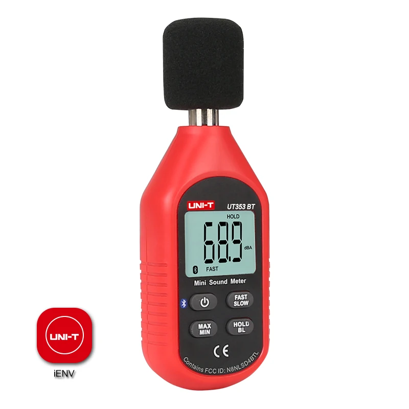 UNI T UT353BT Мини цифровой измеритель уровня звука Bluetooth децибел шума аудио детектор 30