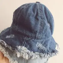 Летняя Солнцезащитная шляпа для девочек, аксессуары для детей, хлопковая Панама, Детская кепка, джинсовая пляжная шляпа для девочек, кепка для мальчиков