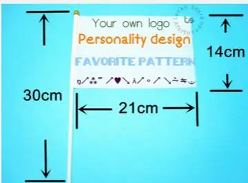 

Custom printing Hand Flags Logo Flag Small 200pcs