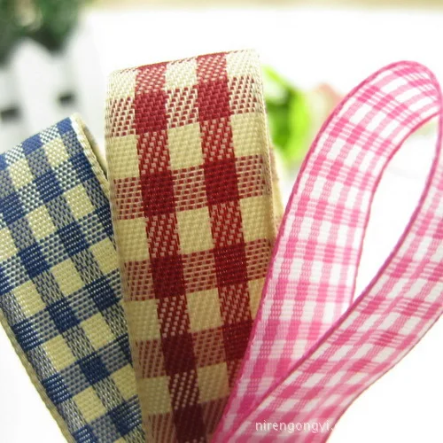 

England grid 15mm webbing diy handmade ribbon bow hair accessories accessories materials wholesale