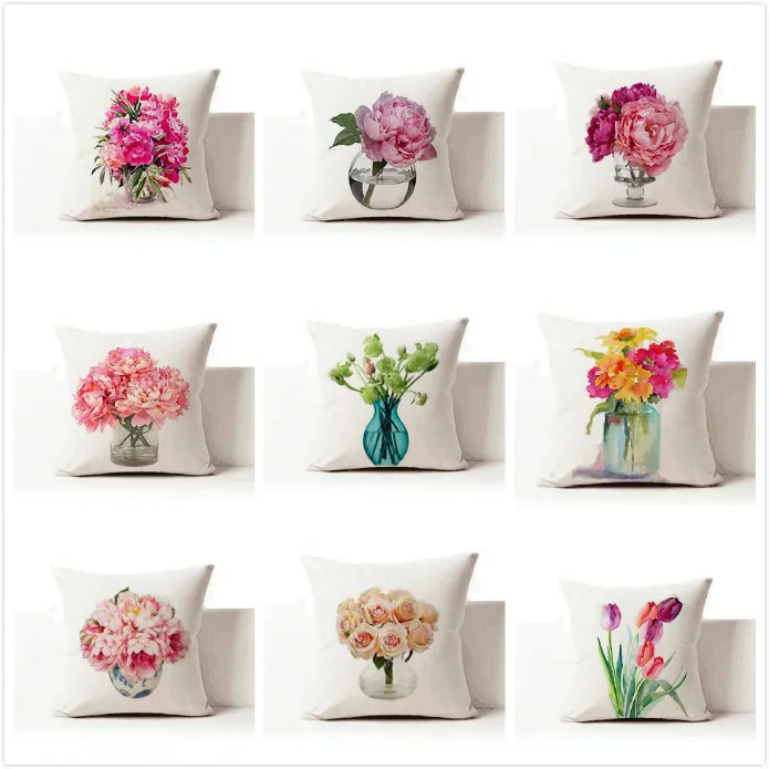 

Free shipping/fashion modern flower vases, cotton and linen hold pillow cushion for leaning on of 43 * 43 no core