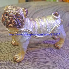 Откидная коробка для безделушек в виде быка, собачки, боксерская коробка для собак с чешским кристаллом