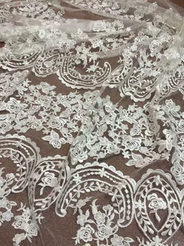 

embroidered lace fabric S-91020 good looking french net lace fabric