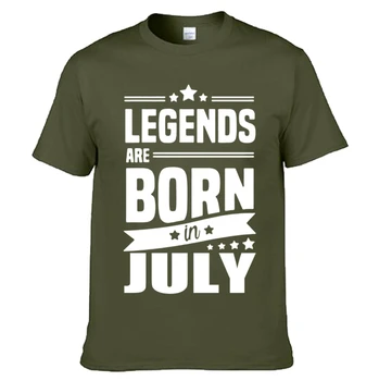 

Legends Are Born In July Funny Birthday Dad Gift Fashion Men's T Shirt Cool Tops Cotton O-Neck Short Sleeve Tees