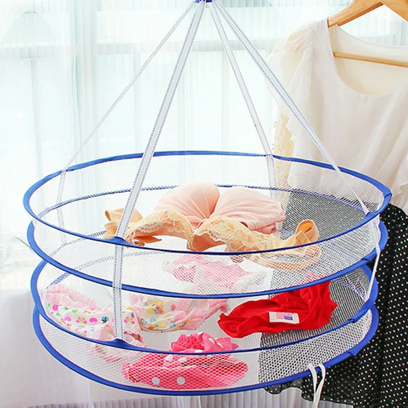 

Double Layer Drying Rack Folding Hanging Clothes Laundry Basket Dryer Underwear Sweater Cloth Net Dry Rack Mesh Hanger