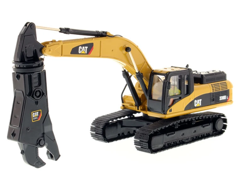 DM 1:50 CAT Caterpillar 330D L Hydraulic Crusher Pliers Model 85277 Alloy engineering vehicle model Collection model