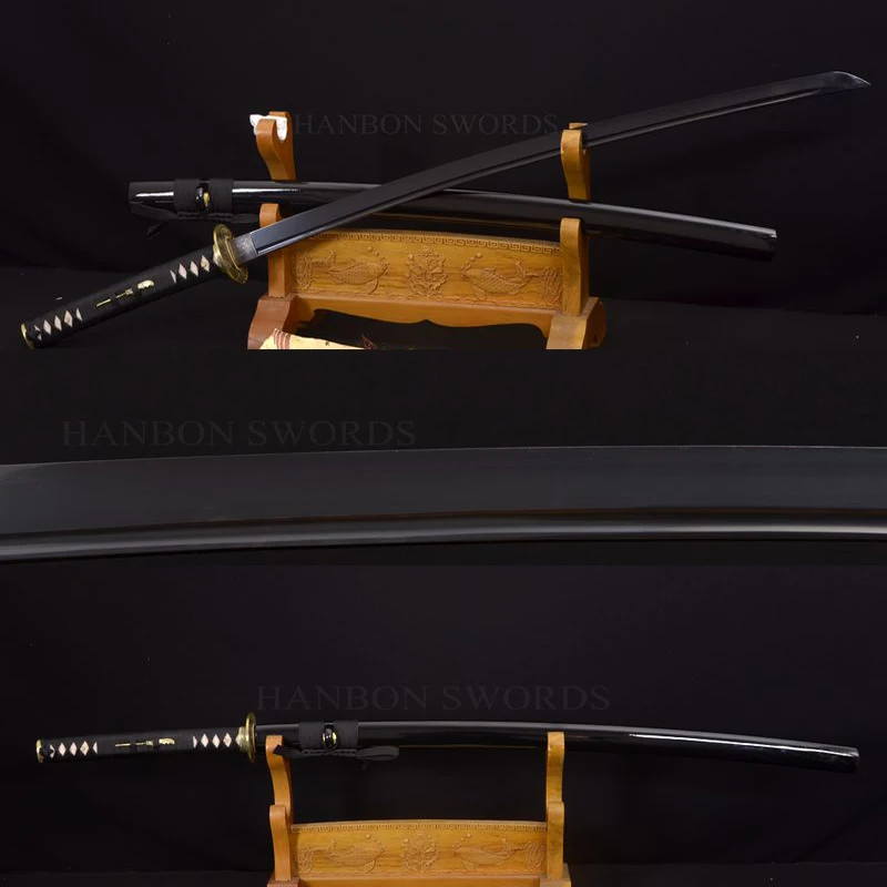 

FULL BLACK SWORD WARRIOR SAMURAI KATANA JAPANESE HOME DECOR METAL KNIFE HANDMADE FULL TANG SHARP CARBON STEEL BLADE BATTLE READY