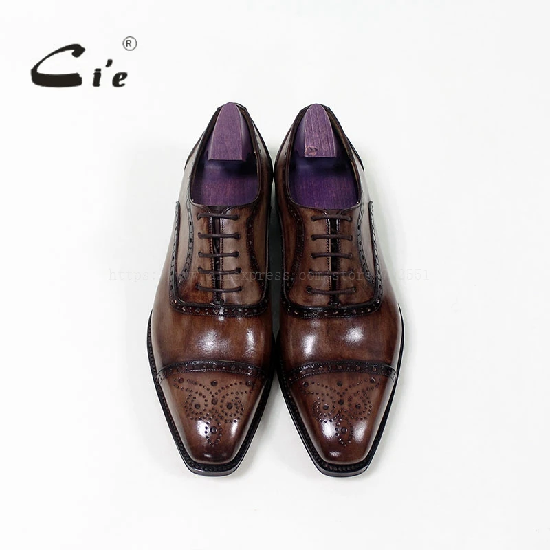 Hombres Cuero Becerro Oxford Buey acento Los Cie De Semi Mano Welted Genuino 100 Hecho Zapato Medida Goodyear Medallón Vestido Square Toe A 09 wqfZO6