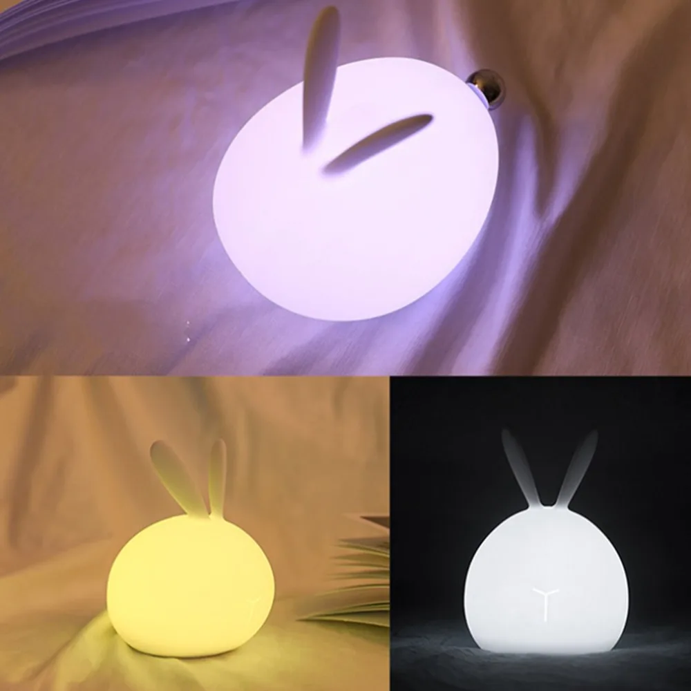 

Mini Dimmable Led Animal Super Night Cute Cartoon LED Lamp Silicone Kids Baby Bedside Night Light Lamp