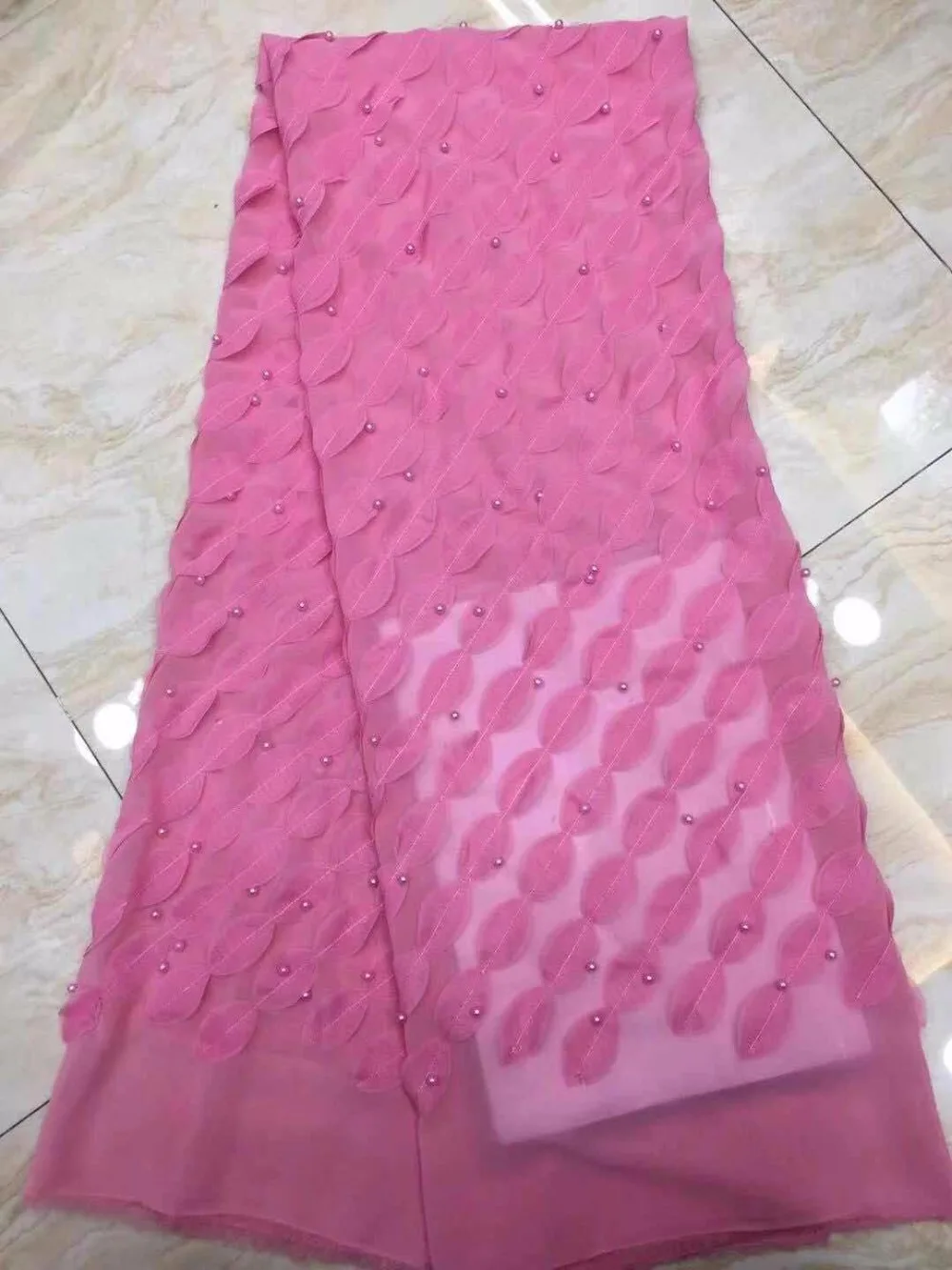 

High End Beaded Wedding /Party Dress Lace Fabric Shiny Sequins French Lace Fabric Handwork Applique African Textile Lace Fabrics