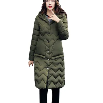 

Winter Parkas Women Winter Nice Female Coat Overcoat Casual x-long Jacket Women Hooded Office Lady Slim Coat Button Cazadora