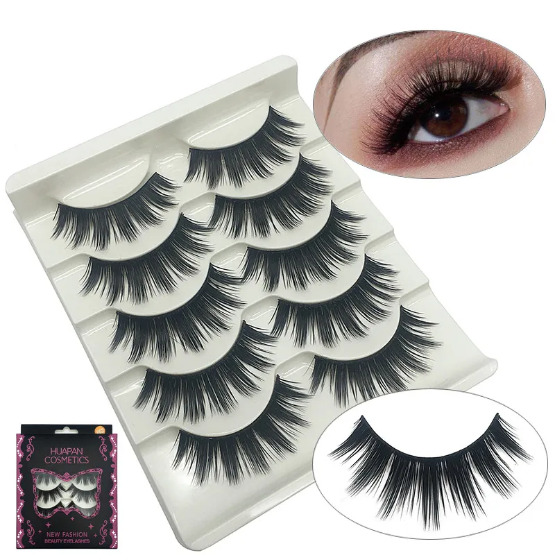 

5Pairs Multipack Mink Eyelashes Natural Long Cross Soft Lash Handmade Individual Eyelashes