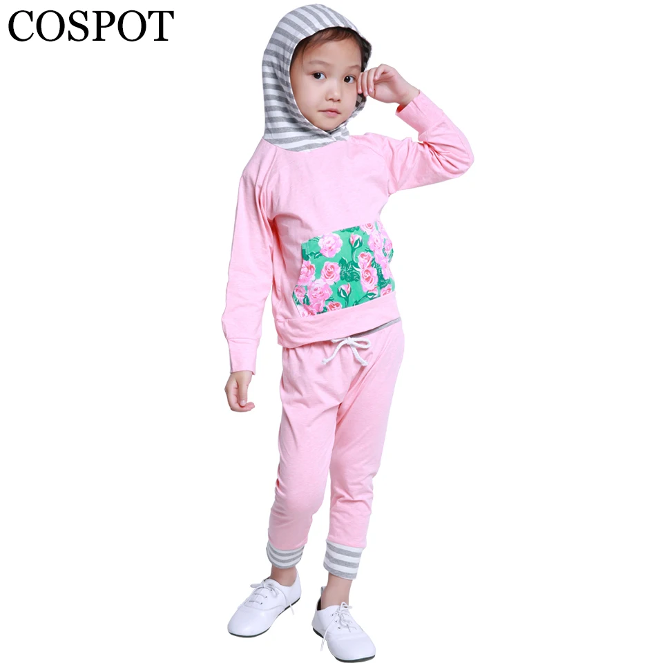 Baby Girls Hoodies Sets 2pcs Hoodies Pants Clothing Sets Autumn Floral