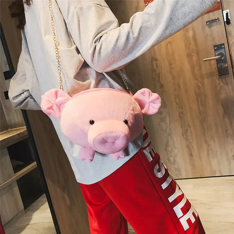 Забавная маленькая сумка Tide милая плюшевая форма свиньи на плечо sac dos enfant kawaii для
