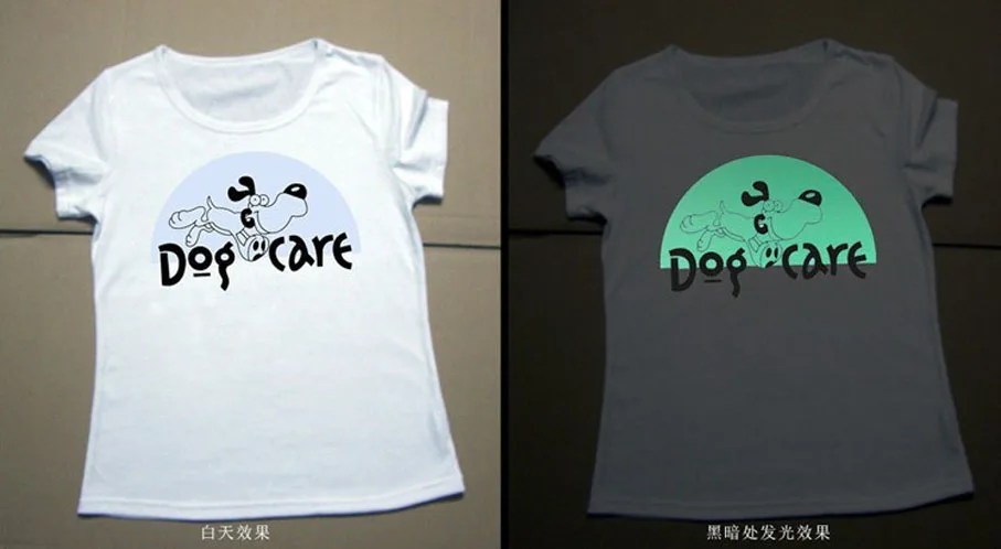 Светится в темноте переводная полиуретановая пленка для футболок одежды