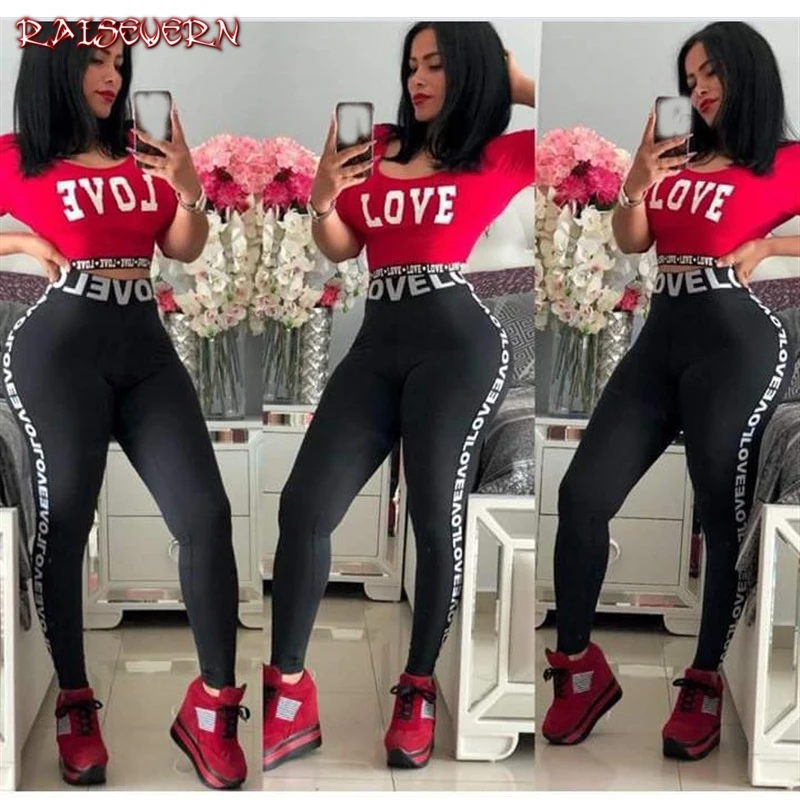 RAISEVERN مثير ضئيلة 2 قطعة وتتسابق النساء قصيرة الأكمام المحاصيل الأعلى و عالية الخصر سروال شكل قلم رصاص الصيف الحب خطابات طباعة حزب مجموعة RAISEVERN مثير ضئيلة 2 قطعة وتتسابق النساء قصيرة الأكمام المحاصيل الأعلى و عالية الخصر سروال شكل قلم رصاص الصيف الحب خطابات طباعة حزب مجموعة