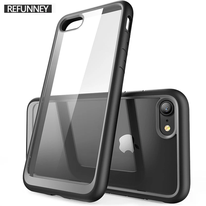 REFUNNEY Transparent Shockproof Back Cover for iPhone 8 Plus Case Clear