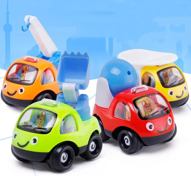 

Hot 4 Styles Creative Pull Back Cartoon Engineering Model Car Diecast Car Toys Vehicles Toy Cars For Children Ramdon Style