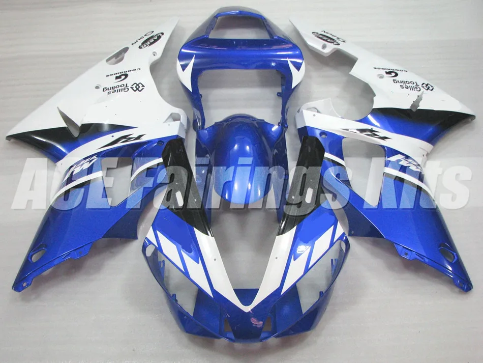 НОВЫЕ комплекты обтекателей, пригодный для Yamaha YZF 1000 R1 00 01 YZF-R1 2000 2001 ABS пластиковый комплект обтекателя мотоцикла Cowling холодный белый синий