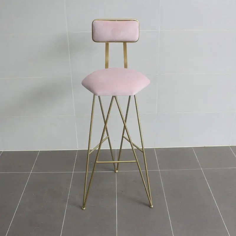 Креативный барный стул скандинавский домашний из кованого железа со спинкой