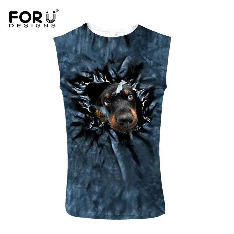 C0474CG FORUDESIGNS/модный мужской жилет с 3D рисунком собаки, топы на бретелях, Летние повседневные майки без рукавов для мальчиков, Regatas Masculing - Цвет: C0474CG