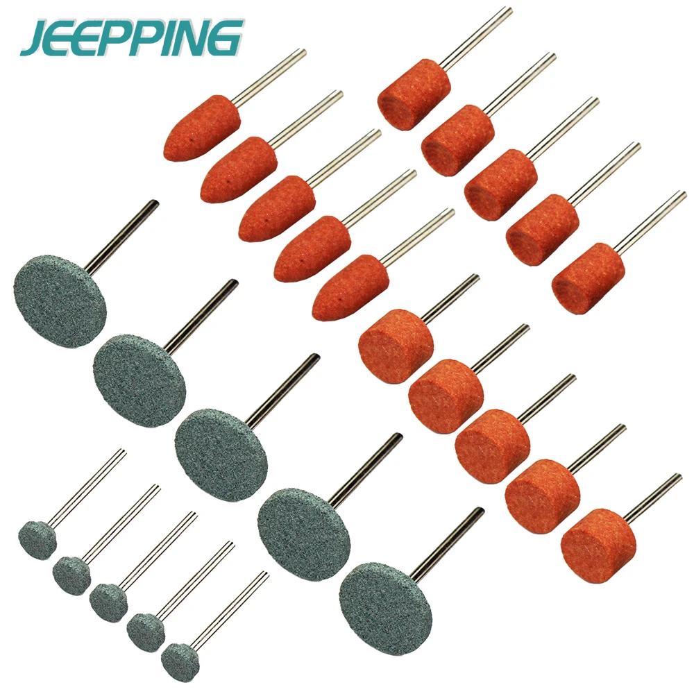 JEEPPING Abrasive Mounted Stone For Dremel Rotary Tools Grinding Stone Wheel Head for Dremel