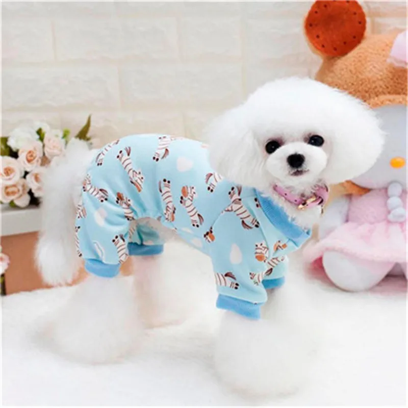 

Small Pet dog Jumpsuit Clothes costume Fall Winter Warm Four Legs Dog Puppy Clothes Cute animal print pajamas 2018 Summer Spring