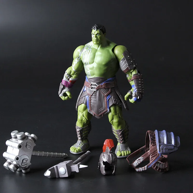 

[Temila] 20cm Collection Warrior Thor 3 Ragnarok Action Figure War Hammer Battle Axe Gladiator Hulk Movable Model Toy Boy Gift