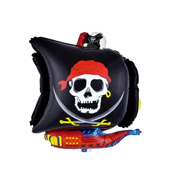 

Cartoon Corsair Air Balloon Balloon Pirate Ship Foil Balloon Festival Halloween Pirate Ship Party Decorative Background Wall