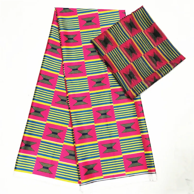 Новинка! Африканская ткань Шелковый воск цифровая печать кэнте атласная восковая ткань для платья африканская восковая шелковая ткань для вечернего платья 6 ярдов