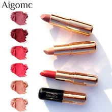 Aigomc 6 цветов Матовая Губная помада длительный Водонепроницаемый Средства ухода за губами Макияж легко носить обнаженной косметический Красота составляют бренд