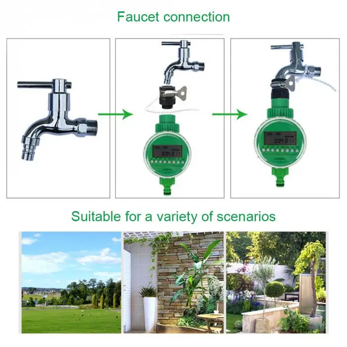 LCD Irrigation Hose Timer Controller Water Programs Watering Equipment For Garden Lawn QP2