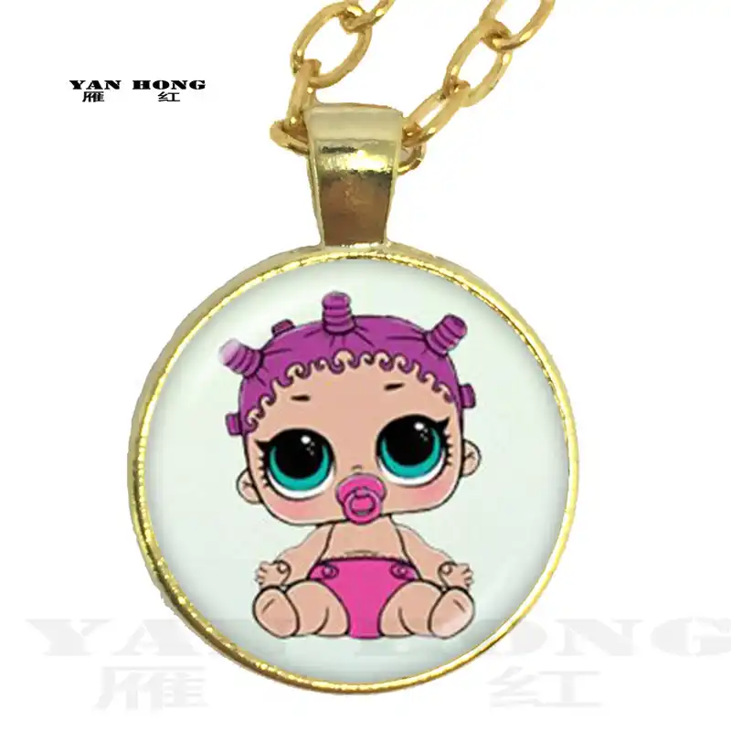 25 мм цепочка со стеклянным кулоном 1 шт. куклы домашних животных с куклой для детей подарок для ребенка серебро посаженный кулон ожерелье ювелирные изделия