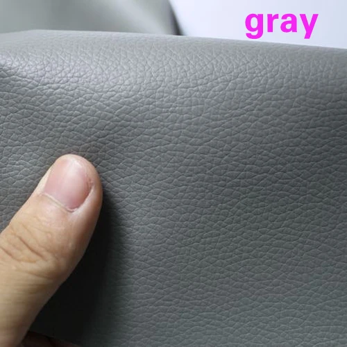 

Gray Small Lychee Pu Leather Faux Leather Fabric PU Artificial leather Upholstery Leather By The Yard Free Shipping