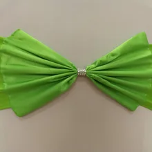 100 шт. лайкра спандекс стул пояс-кушак с атласная бабочка лук и блестящий пояс для свадьбы Event ужин в отеле украшения