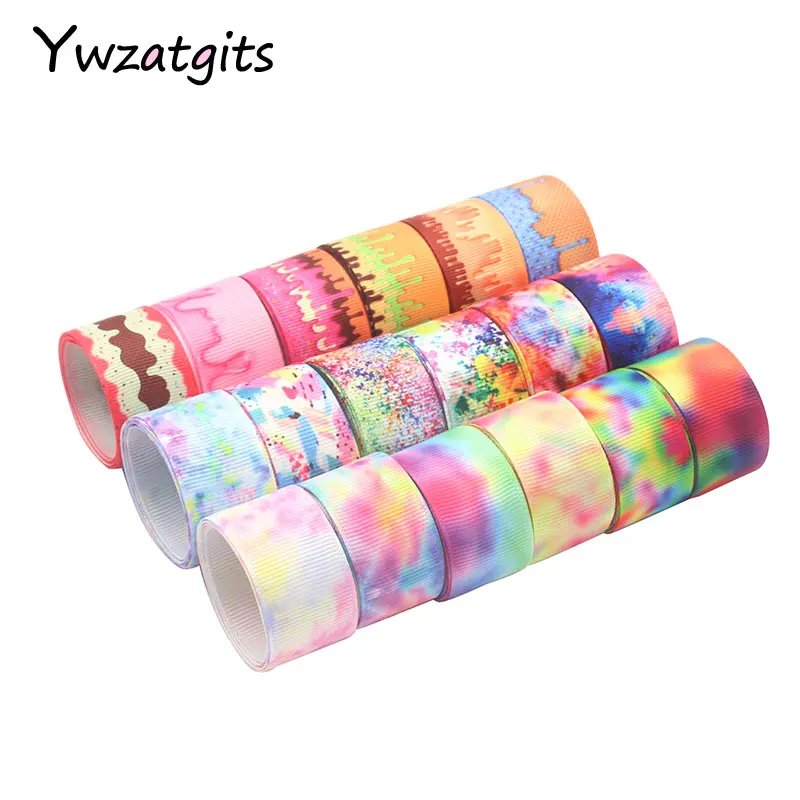 

ywzatgits 5yards/6yards 25mm/38mm Printed Grosgrain Ribbon for Wedding Party Gift Wrapping Material DIY Accessories YS0402