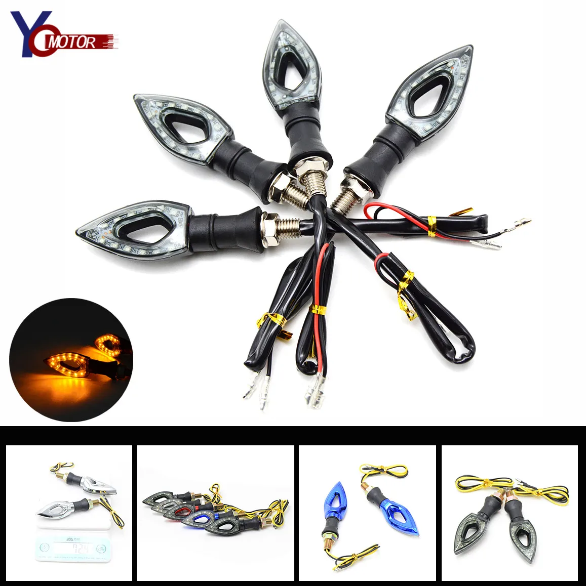 

5 color Universal Motorcycle LED Turn Signal Indicator Light lamp for DUCITI Monster400/600/900/1100 HONDA CBR 600 F2,F3,F4,F4i