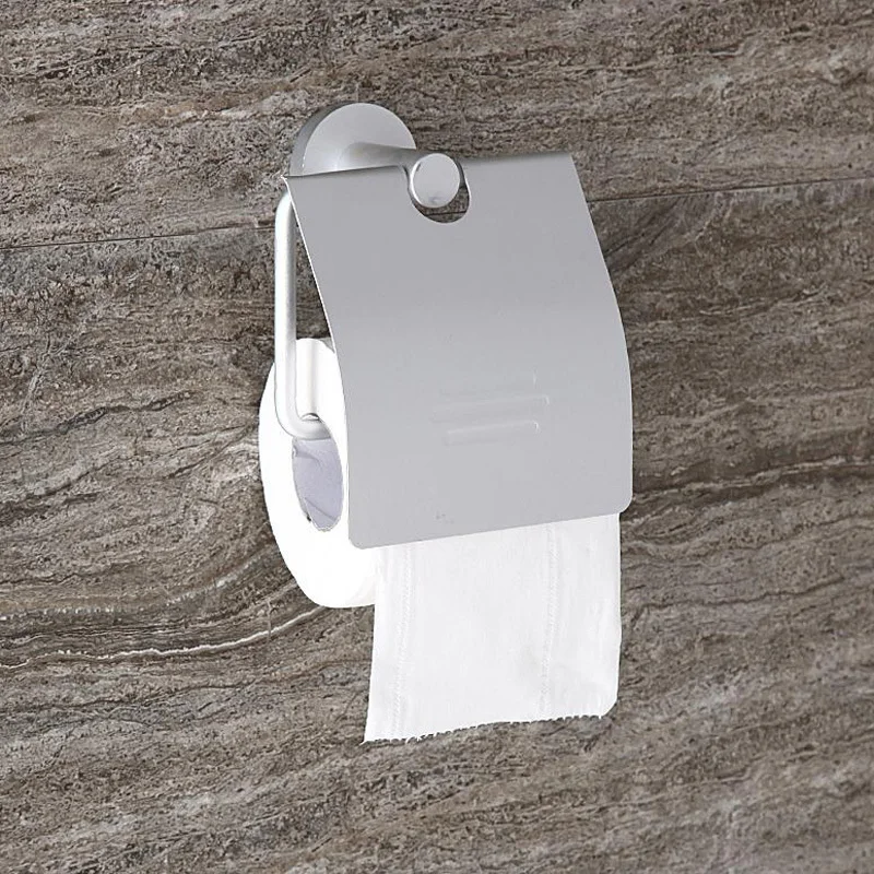 Bath Tissue Toilet Paper Holder Solid Aluminum Wall Mounted Roll Holders Bathroom Accessories