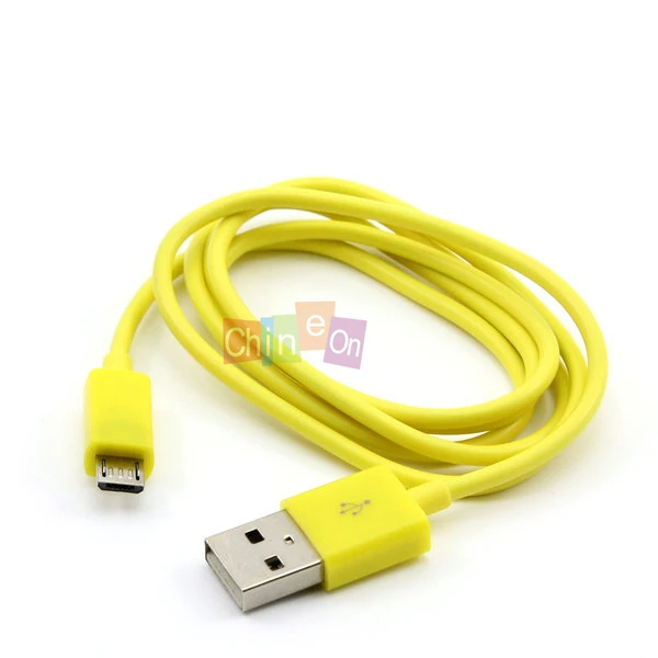 

1X Yellow 1M 3FT USB 2.0 Male to Micro USB Sync Data Charger Cable