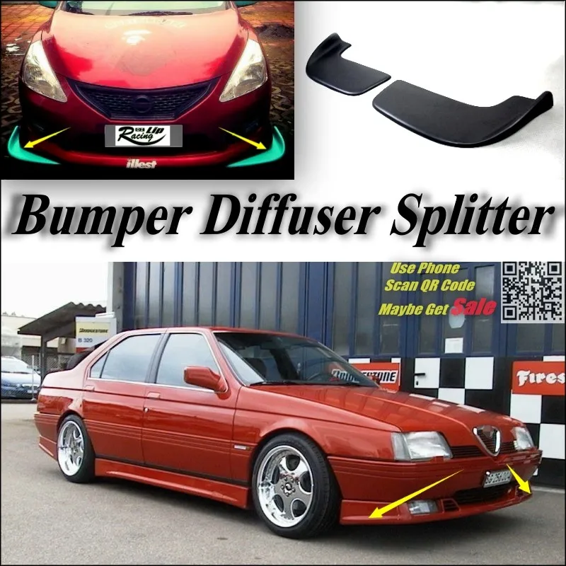 Car Splitter Diffuser Bumper Canard Lip For Alfa Romeo 164  168 AR 1987 up Tuning Body Kit  Front Deflector Fin Chin Decline